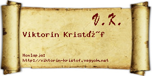 Viktorin Kristóf névjegykártya